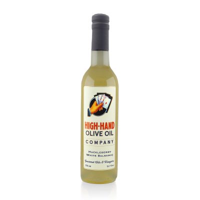 Image of a 375 ml bottle of Huckleberry White Balsamic Vinegar